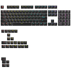 Glorious GPBT Backlit Keycaps, ANSI Layout (US), PBT, Dye-Sub - Black